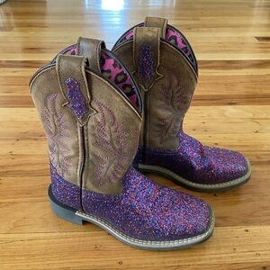 Smoky Mountain Boots Girls Ariel Brown/Purple, like new